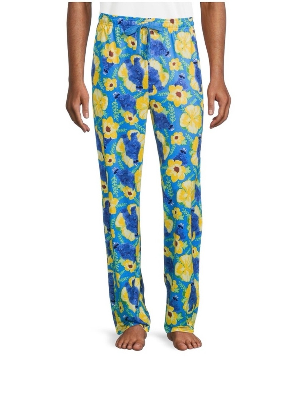 Sesame Street Blue and Yellow Floral Sleep Pants